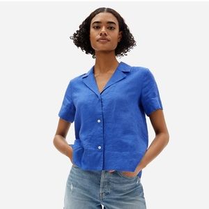 Everlane Linen Notch Short Sleeve Shirt 6